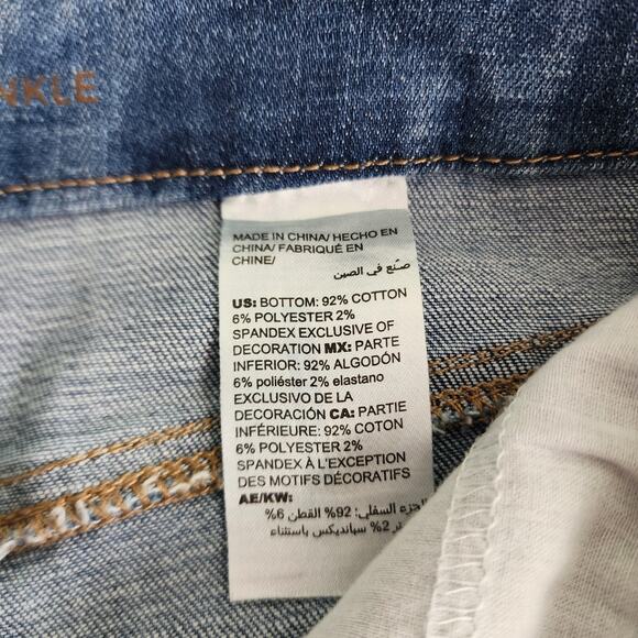 Chicos Womens So Slimming Velvet Side Seam Girlfriend Ankle Jeans Size 8 Denim - Picture 9 of 14